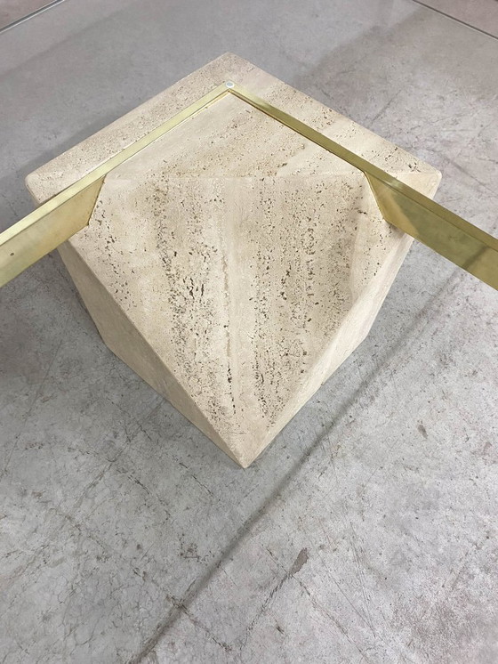 Image 1 of Italienischer Couchtisch aus Travertin von Artedi, 1970er