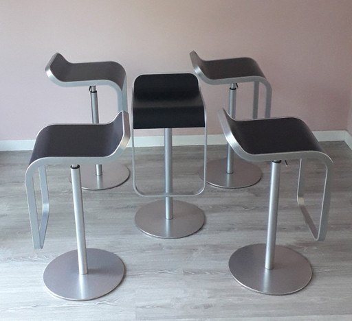 LaPalma Lem 5 pieces bar pieces black wood stainless steel base