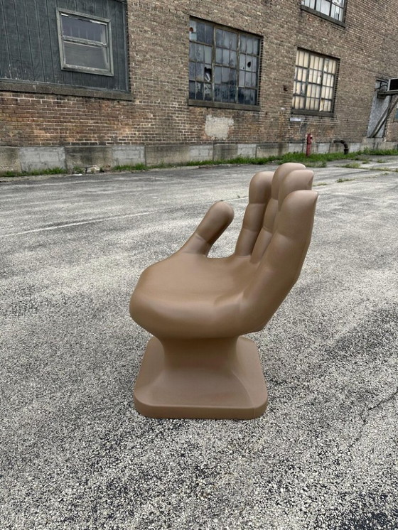 Image 1 of Light Brown / Tan Left Hand Shaped Chair 32" Tall Adult Size 70's Retro Eames iCarly New