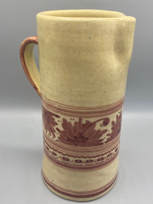Large Handcrafted Pitcher from Granada – Andalusian Ceramic – Old Rose Decor – servies (photo 2 of 6)