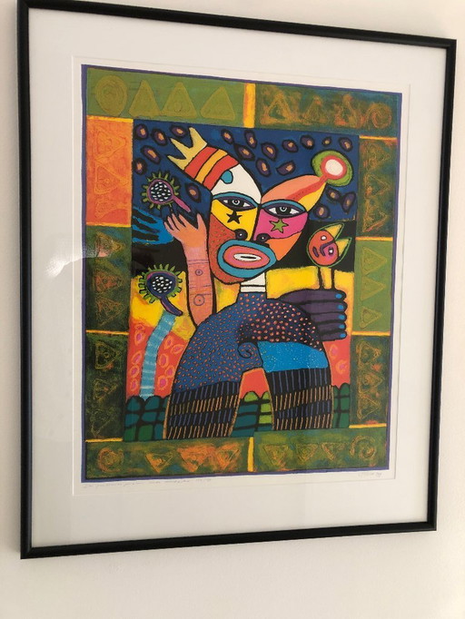 Grande sérigraphie encadrée Clemens Briels