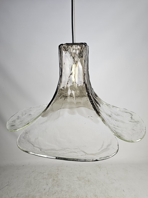 Tulip Pendant Ice Glass Carlo Nason For Kalmar Franks