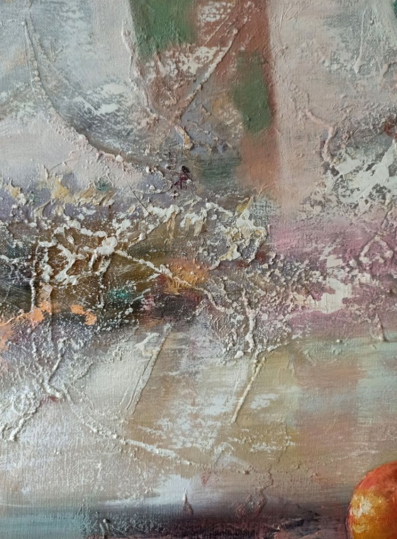 Original Oil Painting Abstract Expressionism Still Life Apples – Paintings & Drawings, Canvas (photo 4 of 10)