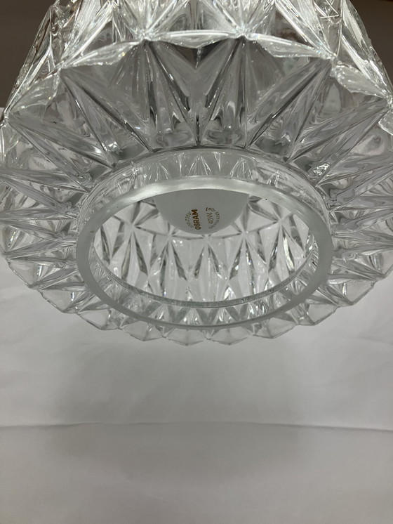 Image 1 of Lampada a sospensione vintage in vetro cristallo Glashütte Limburg con prisma