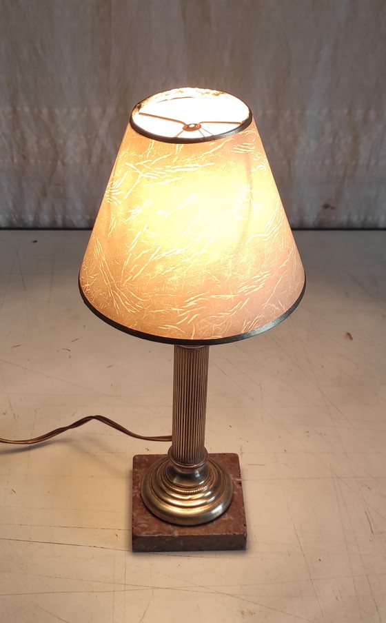 Image 1 of Neoclassical style brass table lamp - mid-20th century