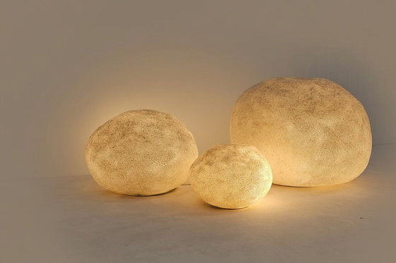 Image 1 of Set mit 3 „Dora“-Mondsteinlampen – André Cazenave