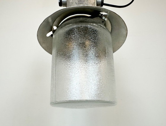 Image 1 of Industrial Aluminium Light with Glass Cover from Elektrosvit, 1970s