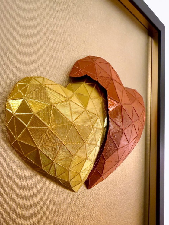 Image 1 of Geometric Heart Wall Art | 3D Printed PLA Sculpture