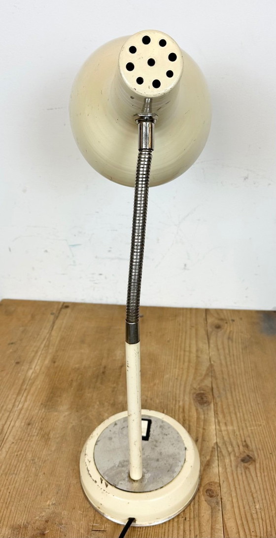 Image 1 of Beige Industrial Gooseneck Table Lamp, 1960s