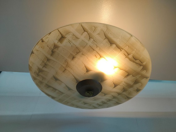 Image 1 of Vintage 50s/60s Scandinavian (style) large glass ceiling light