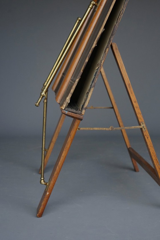 Image 1 of Antique Oak Folio Stand from Bunyard of London, 1890s