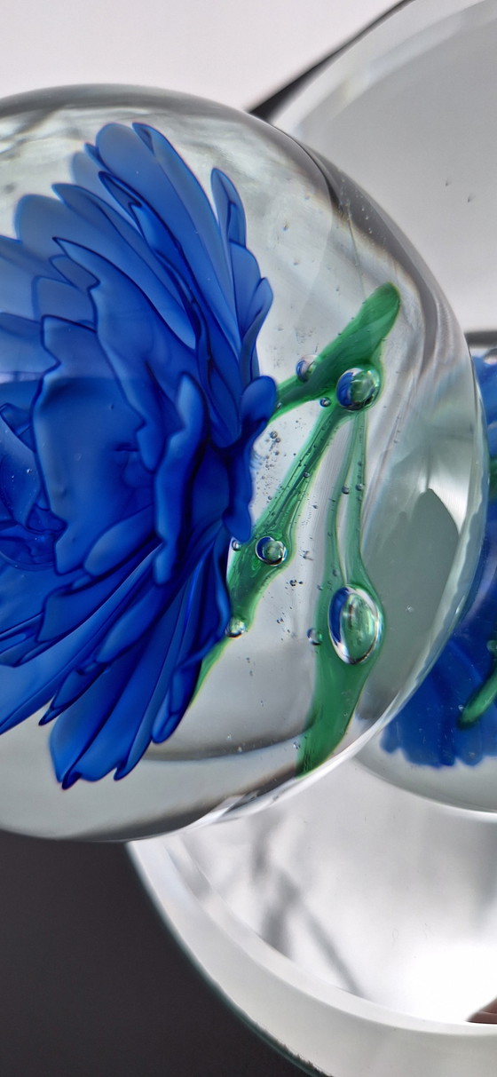 Image 1 of Blue flower paperweight