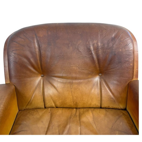Image 1 of Set di poltrone girevoli vintage in pelle color cognac di Eugen Schmidt