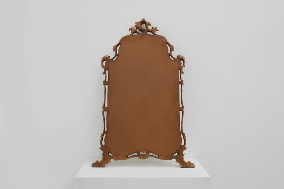 Image 1 of Gran espejo barroco de madera dorada del siglo XX en estilo Luis XV