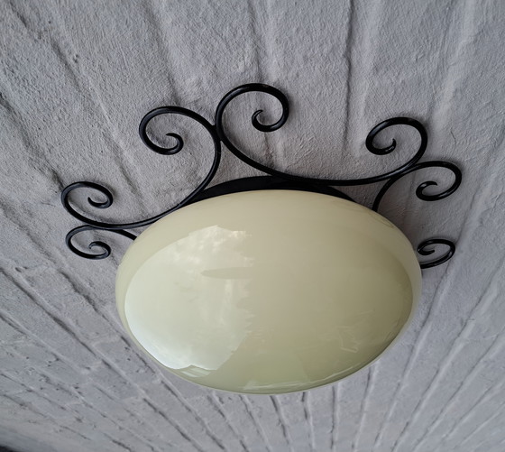 Image 1 of Sunburst Deckenleuchte Metall Opalin