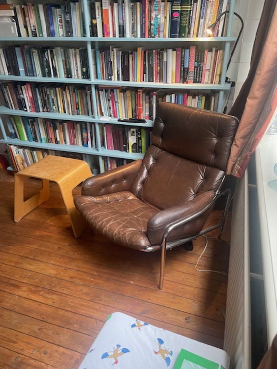 Nagoya sz09 poltrona lounge, Nagoya sz09 lounge chair by Martin Visser, Poltrone, Pelle, Metallo, Marrone (foto 2 di 6)
