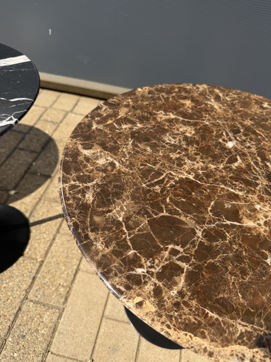 Image 1 of Table d'appoint Knoll Tulip en marbre Emperador en parfait état !! Eero Saarinen