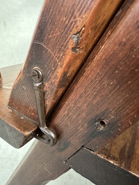 Image 1 of Sgabello/sedia antico da biblioteca