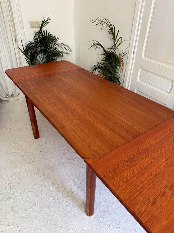 Extendable solid teak dining table, Wood, Brown (photo 14 of 14)