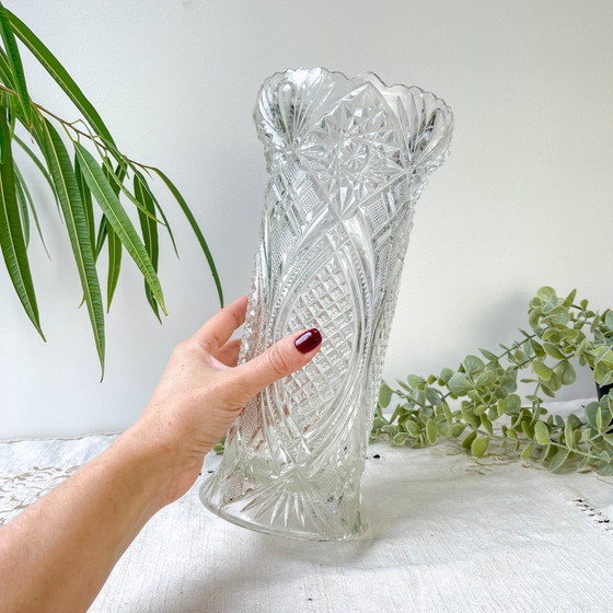 Vintage glass vase with geometric pattern – Geometrisch (photo 9 of 13)
