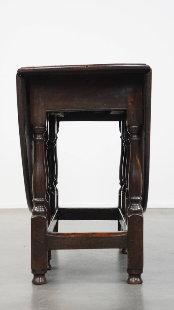 Image 1 of Mesa inglesa antigua de roble con patas plegables