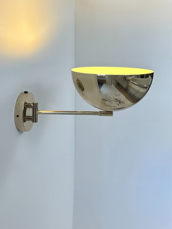 Image 1 of Vintage verstelbare wandlamp, gepatineerd messing, Frankrijk, 1970