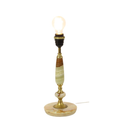 Image 1 of Vintage Table Lamp Onyx Marble