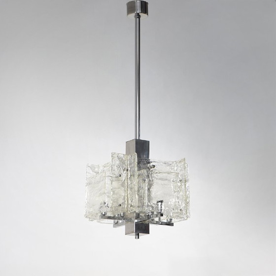 Kroonluchter van verchroomd metaal en glas, jaren 70 – Plafondlampen, Metal (photo 5 of 15)