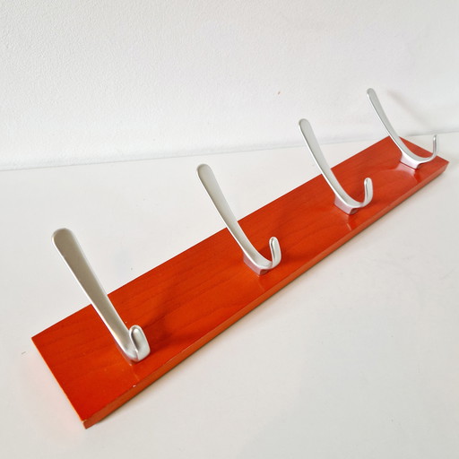 1970s orange vintage coat rack wall coat rack