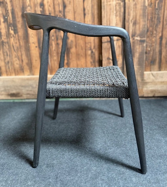 Image 1 of 4 X Castle Line ANAIS armstoel teak ebony, zwarte weving