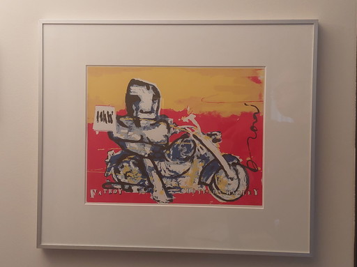Gerahmtes Herman Brood Motorrad