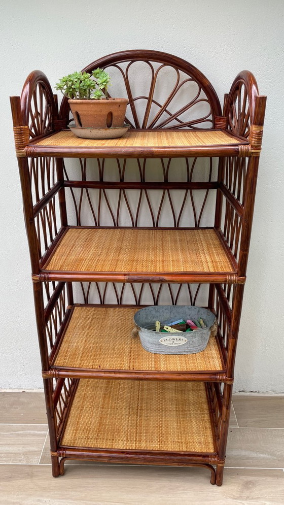 Image 1 of ETAGERE Bambou et Rotin VINTAGE