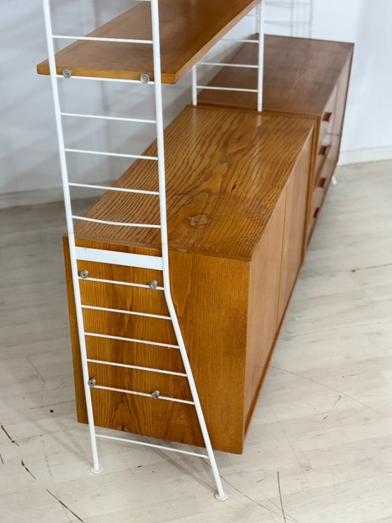 Image 1 of Mid-century string shelving / vintage wall shelf / Sybille 314 living room wall unit / living room wall unit