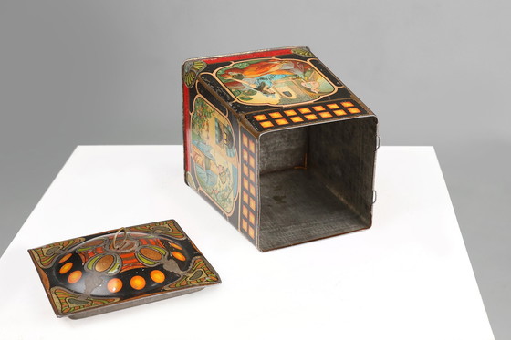 Image 1 of Antieke Art Nouveau blikken doos van De Beuckerlaer, jaren 1890