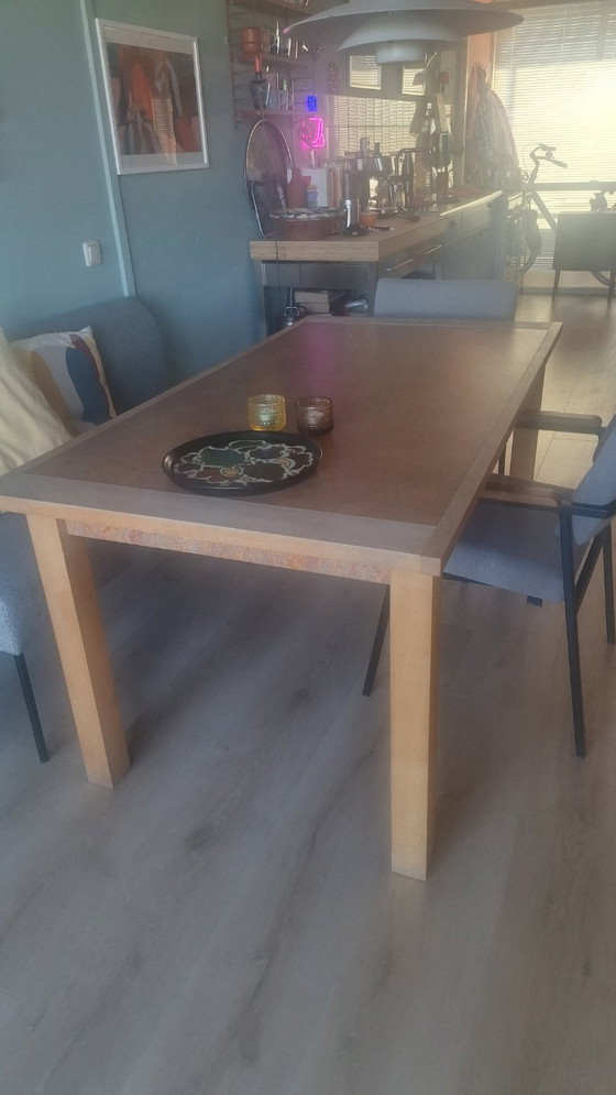Image 1 of Dining table, Richard Hutten, 1.60x85 wood with marmoleum