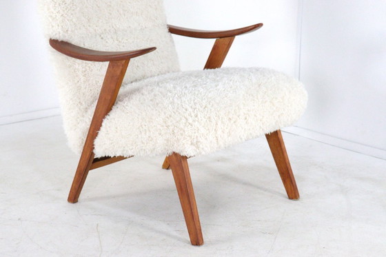 Image 1 of Poltrona vintage imbottita color crema modello 'Almere' | 2 pezzi disponibili