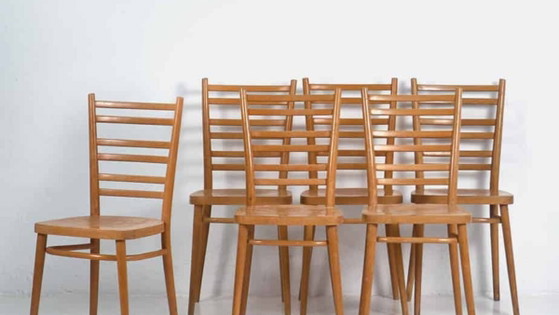 Vintage style dining chairs (c.1950). Set of 6 pieces #2 – Wood, Metal (photo 3 of 15)