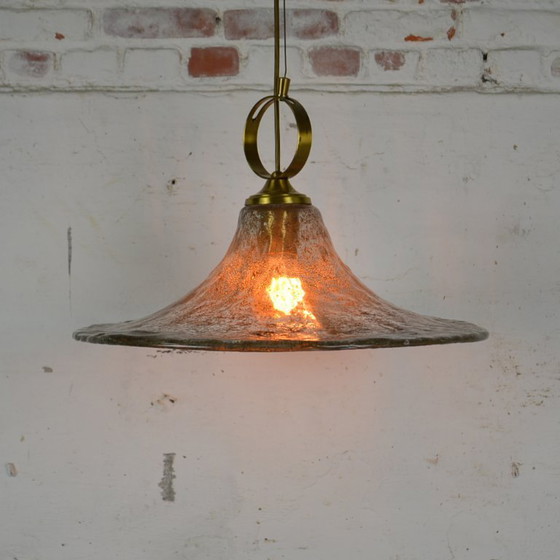 Image 1 of 1x glass semi-pendant light