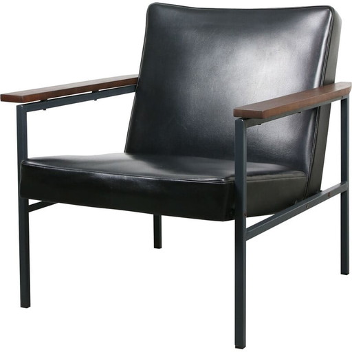 Poltrona vintage Bauhaus nera, anni '70