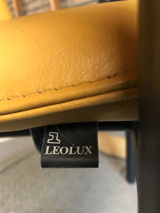 Image 1 of 4xLeolux stoelen (CACHUCHA), Wapity Leder. Ontwerper Hugo de Ruiter.