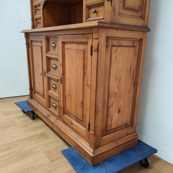 Image 1 of Vintage French Country Pine Buffet Cabinet Wall Cupboard Kitchen Cupboard