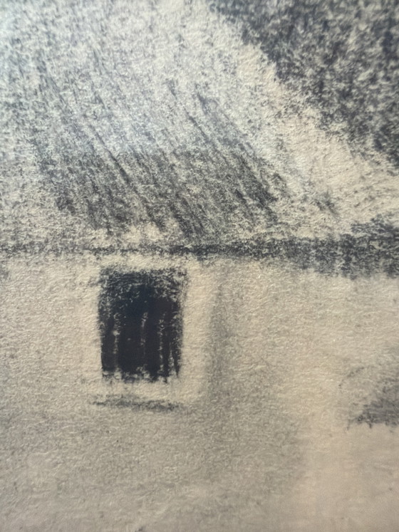 Original Pencil Drawing by Jan Jetten, 2 Farms – Paintings & Drawings, Glass, Paper (photo 4 of 6)