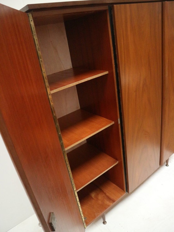 Image 1 of Vintage 3-door wardrobe with shelves and storage space from the 1960s