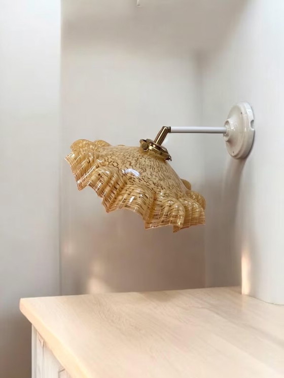 Image 1 of Vintage De Clichy Glass Wall Sconce