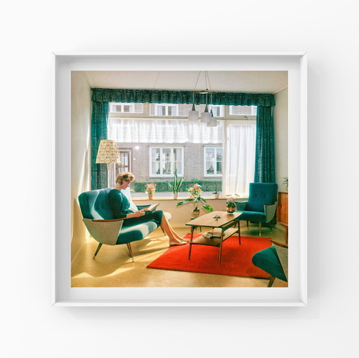 1x Mid - Century interior | Reading lady in the sun net (1961)