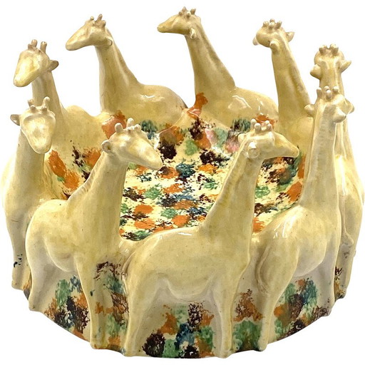 Vintage keramisch giraffe middenstuk, Italië 1990