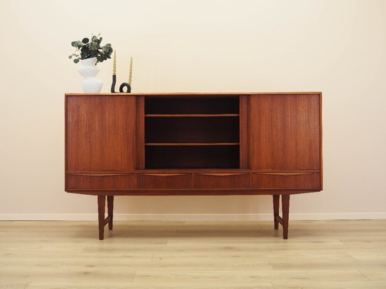 Image 1 of Aparador alto de teca, diseño danés, década de 1960, diseñador: E.W. Bach