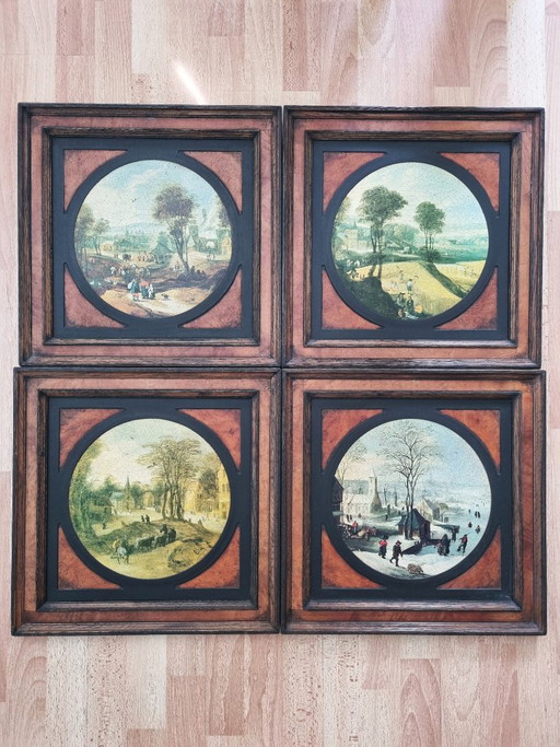 Set of 4 Wall Pictures: The Four Seasons (after Joos de Momper)