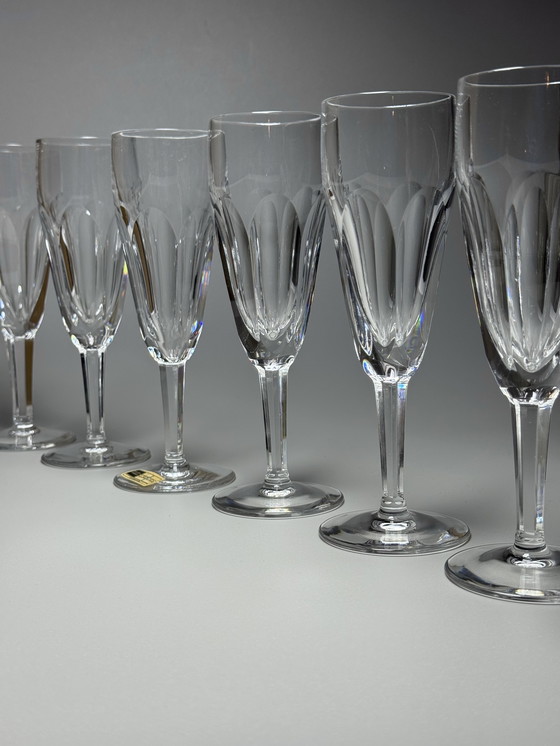 Image 1 of Flûte da champagne in cristallo tagliato a mano vintage Barthmann