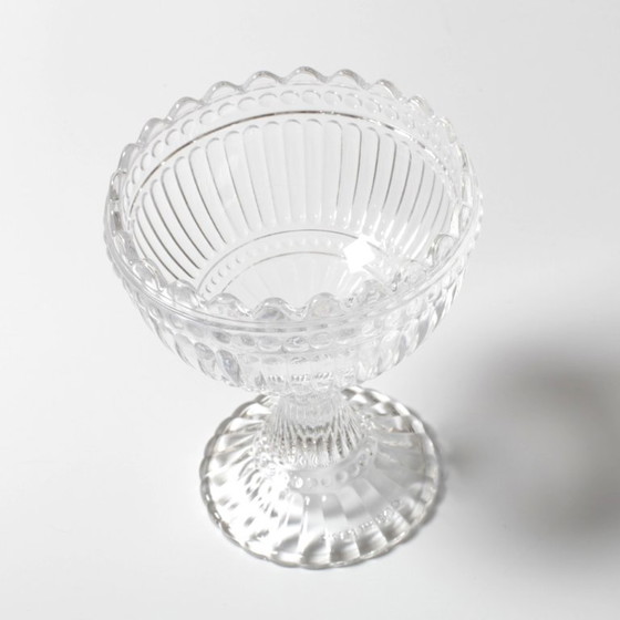 Image 1 of Vintage Traditional Finnish Clear Pedestal Bowl Marimekko / Iittala / 2000s